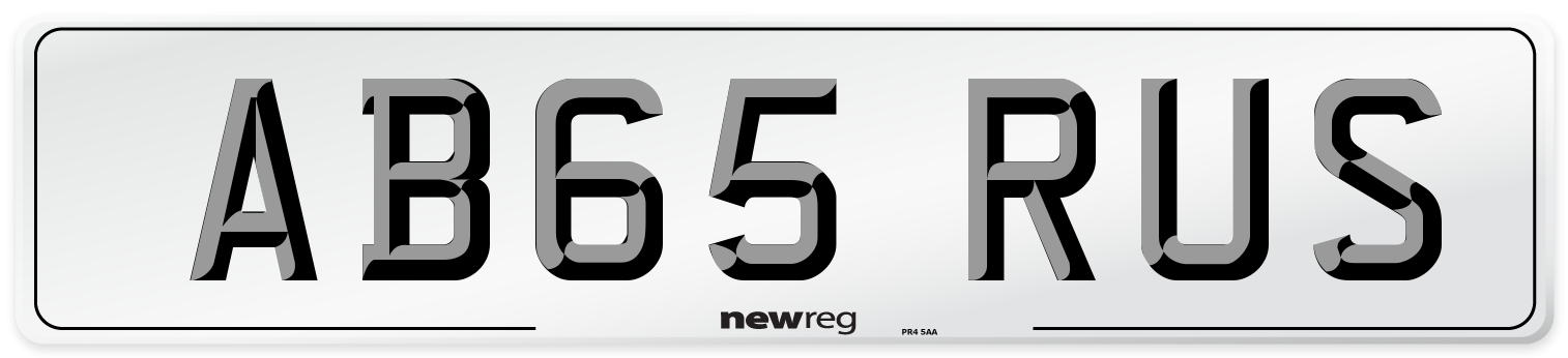 AB65 RUS Number Plate from New Reg